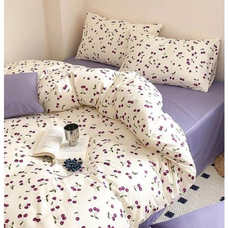 Housse De Couette - 140x200 cm - Microfibre - Lit 1 Personne - Violet Cerise - 1 Pièce (1/5)