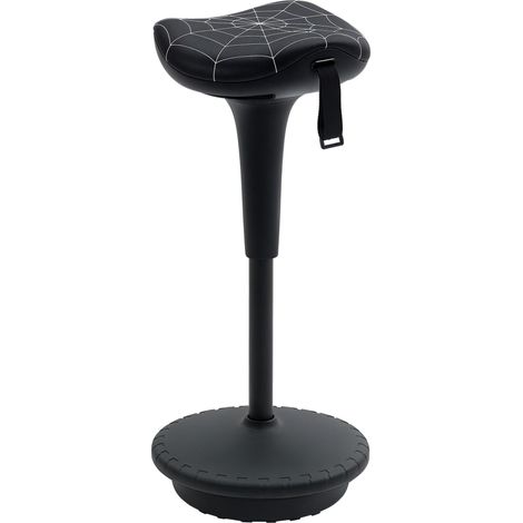 Bürohocker mit Schwenkfunktion, ergonomischer Hocker, höhenverstellbar 65,5-83,5 cm 120° neigbar Schwarz (1/5)
