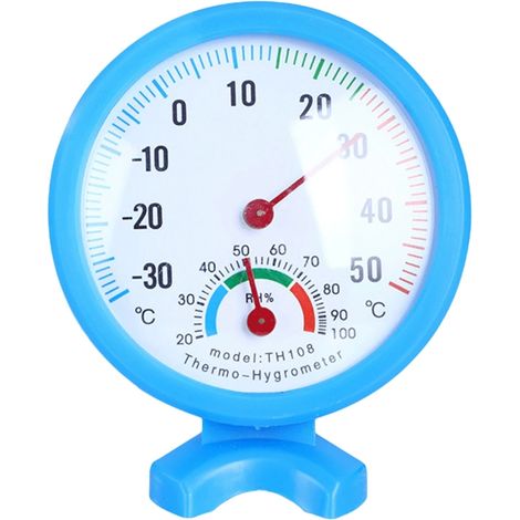 Thermomètre-hygromètre analogique d'intérieur - 2 en 1 : mesure de la température et de l'humidité pour la maison, les chambres, l'extérieur et le bureau (30-50 °C).