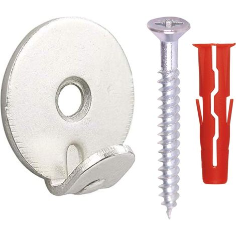 Lot de 3 crochets ronds et fixations pour tableau – or (1/3)