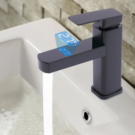 WASCHTISCHARMATUR digitaler kurzer  Schwarz