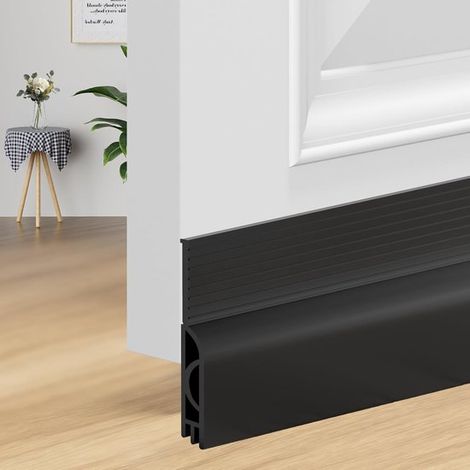 Butée de porte - Joint d'étanchéité - Bande coupe-vent - Adhésif expansible - Longueur : 99 cm (39 pouces) - Noir (1/5)