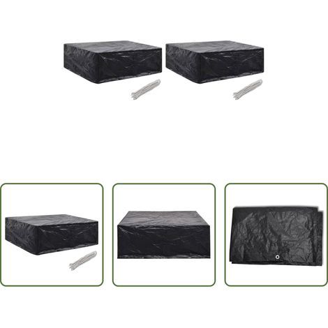 vidaXL Abdeckhaube für Gartenmöbel - Gartenmöbel-Abdeckungen 2 Stk. 8 Ösen 250x210x90 cm (1/5)