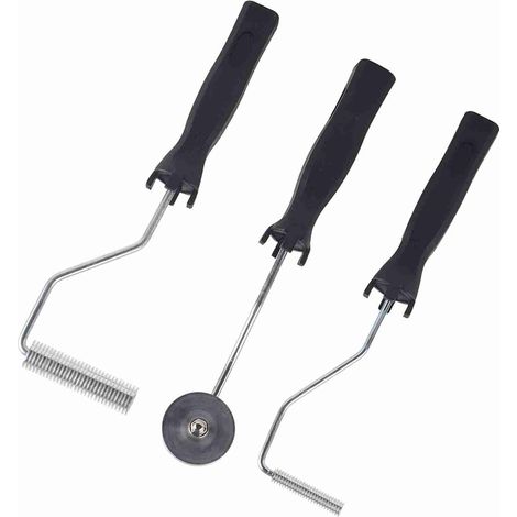 Set di 3 rulli in lega di alluminio per la rimozione delle bolle d'aria - per lavori con resina GRP/FRP (10x50 mm) (1/5)