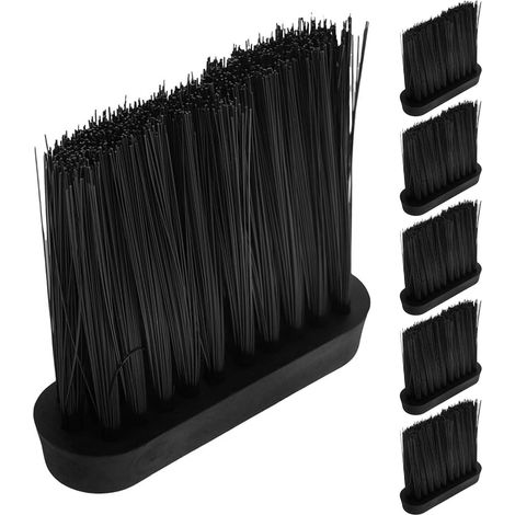 Lot de 6 têtes rechange pour brosse foyer, en plastique noir (1/5)