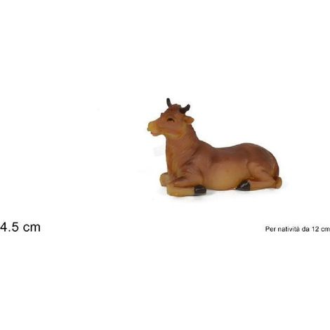 TRADE SHOP - Statuina Bue 4.5 Cm Per Presepe 12cm In Resina Decoro Natale Natalizio Nativita' - (1/2)