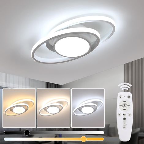 Goeco Plafoniera LED Dimmerabile con Telecomando 40W 4387lm – CCT Regolabile 3000K-6500K – Design Moderno Bianco per Soggiorno Camera Cucina Corridoio (1/5)