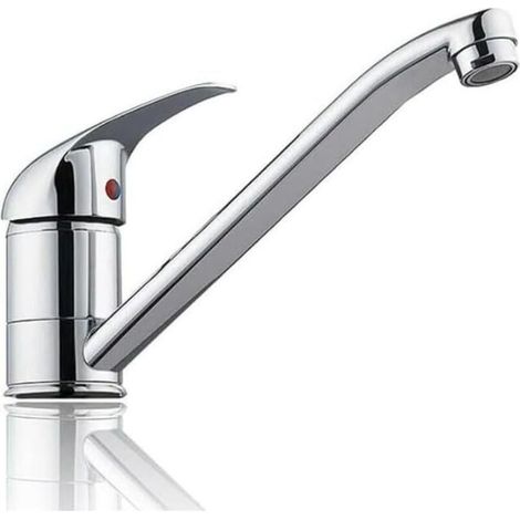 Robinet de Cuisine en Acier Inoxydable 304 Sans Plomb, Mitigeur d'Évier Monocommande Eau Chaude et Froide, Couleur Chrome, Rotation à 360 Degrés (1/4)