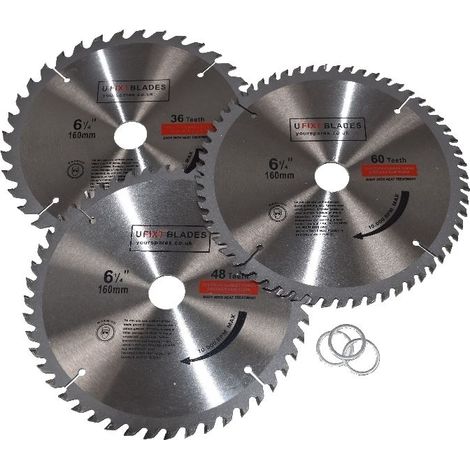 Circular Saw Blades 160mm x 20mm TCT 36 48 60 Tooth Triple Pack Fits Festool (1/3)