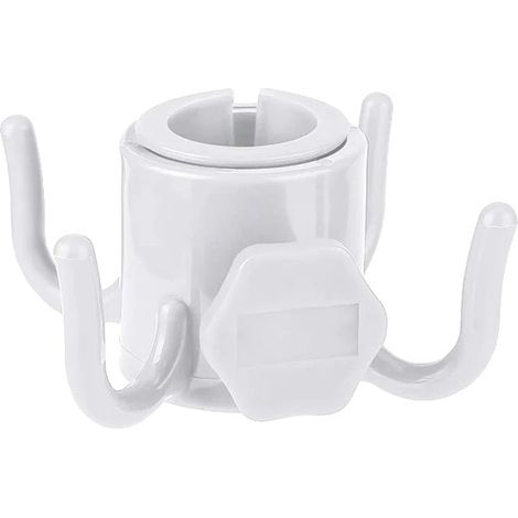 Ganci per ombrellone, installazione senza attrezzi, struttura robusta in plastica, BIANCO (1/2)