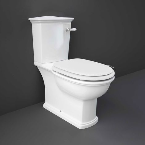 RAK Washington Close Coupled Toilet with Lever Cistern (inc Matt White Wood Soft Close Seat) (1/3)