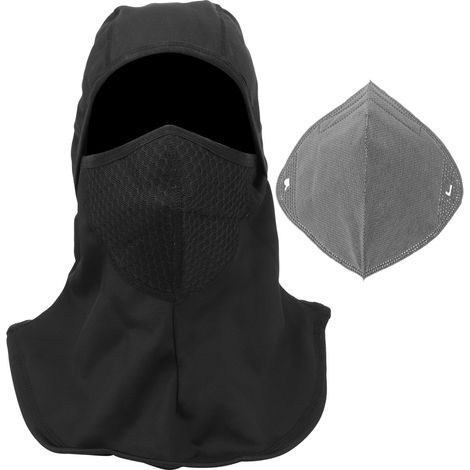 Masque de cyclisme unisex en polyester, couvre-visage imperméable et coupe-vent pour sports extérieurs, noir classique (1/5)