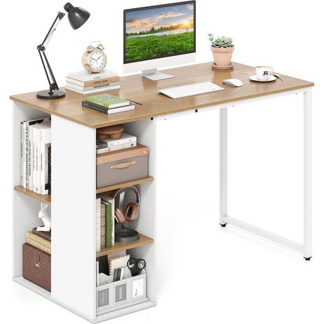COSTWAY 115 CM Computer Desk Modern Home Office Desk-Natural (1/5)