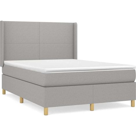Maison Exclusive - Giroletto a Molle con Materasso Grigio Chiaro 140x190cm Tessuto (1/5)