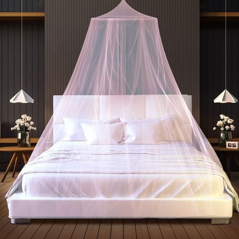 Moustiquaire Ulisem, moustiquaire dôme, moustiquaire de lit, grande moustiquaire en polyester, baldaquin assorti pour lit bébé, lit simple, lit double (1/4)