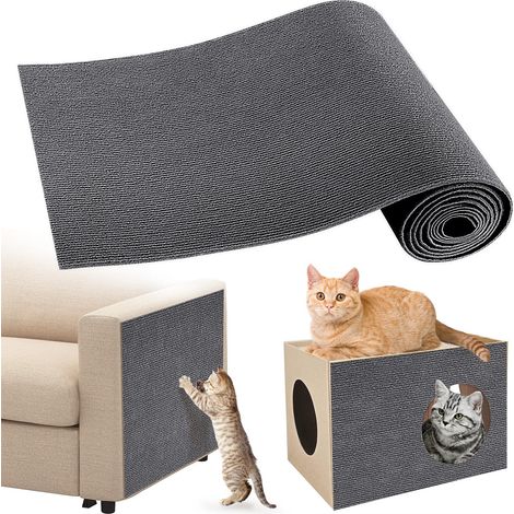 Tapis Griffoir Adhésif 200 x 40 cm – Protection Canapé Chat pour Mur, Porte, DIY Protection des Meubles, Gris (1/5)