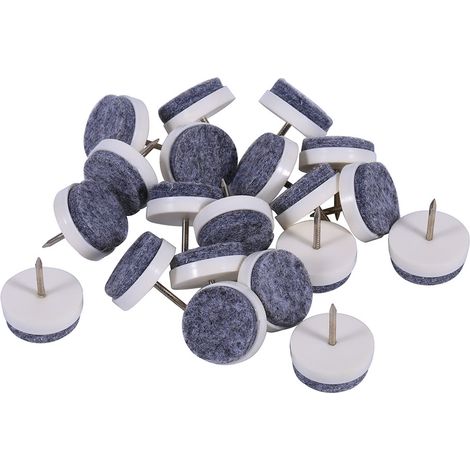 20pcs patins feutre clou pour pieds meuble table chaise protection sol antiglisse diy marron blanc 24mm
