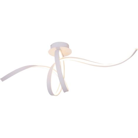 Plafonnier LED Design Vague Ondulé Luminaire de Plafond pour Salon et Chambre Blanc 120 cm - PANGIVO (1/5)