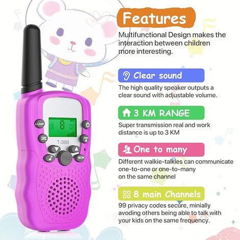 Lot de 3 talkies-walkies pour enfants, jouets pour garçons et filles de 3 à 12 ans, cadeau d'anniversaire-AquaForge (1/5)