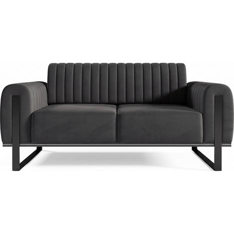 Selsey Parissa - Schlafsofa, Samt Dunkelgrau schwarze Füße, 164 cm (1/5)