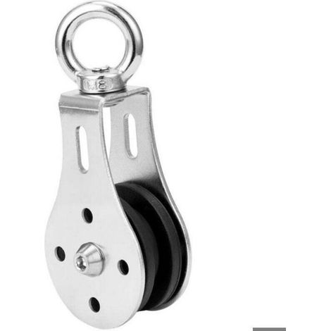 Poulie de levage pivotante - - 300 kg - Acier inoxydable - Rotation 360° - 50 mm - 125 mm - Œillet 20 mm (1/4)