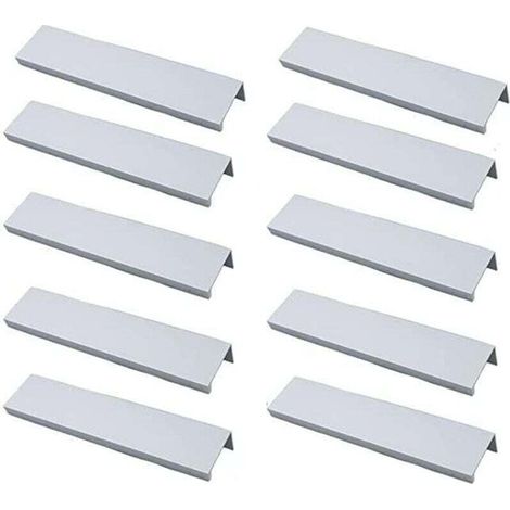 Ensemble de poignées invisibles pour meubles de cuisine (10 pièces), alliage d'aluminium, entraxe de 96 mm (1/4)