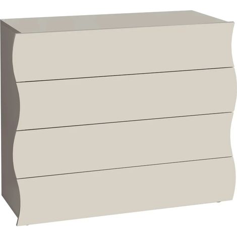 Cassettiera 4 Cassetti Madia in Legno Beige Cachemire Camera Ingresso (1/4)
