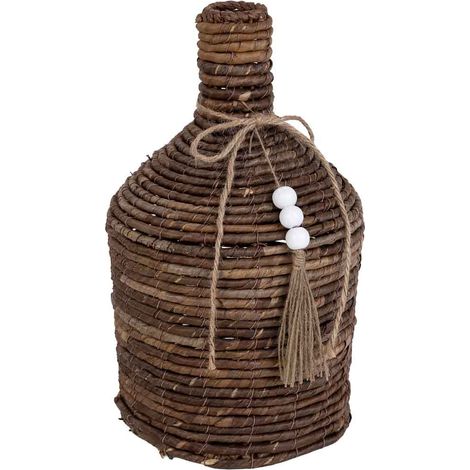 Jarrón de hoja de banana natural marrón, D22x38 cm (1/5)