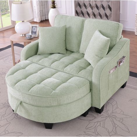 divano letto con pouf contenitore in eucalipto cyan OKMYHOME (1/5)