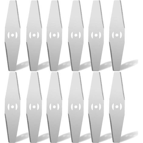 Cuchilla de repuesto de metal para desbrozadora inalámbrica, contiene 12 cuchillas como accesorio para cortabordes de jardín (1/4)