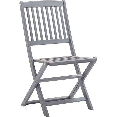 Sedie da Giardino Pieghevoli 4 pz  Sedute da esterno in Legno Massello d'Acacia (1/3)