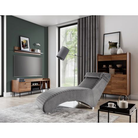 Relaxliege Liege Sessel ABRAMO in Stoff Kronos Grau (1/5)