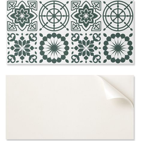 Panel autoadhesivo de vinilo impreso de 100x50 cm con estampados florales y geom茅tricos.