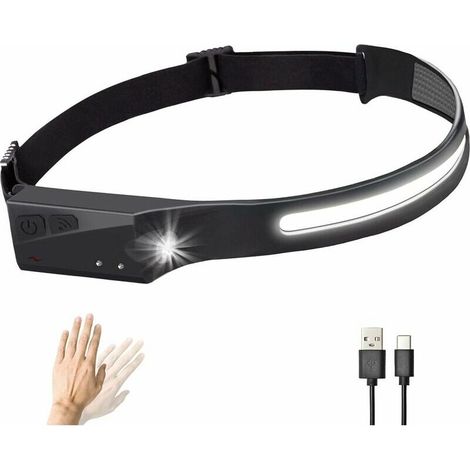 Lampe frontale LED rechargeable UQNAL COB lampe frontale 1200mAh alimentée par batterie Super Bright XPE Headtorch (1/5)