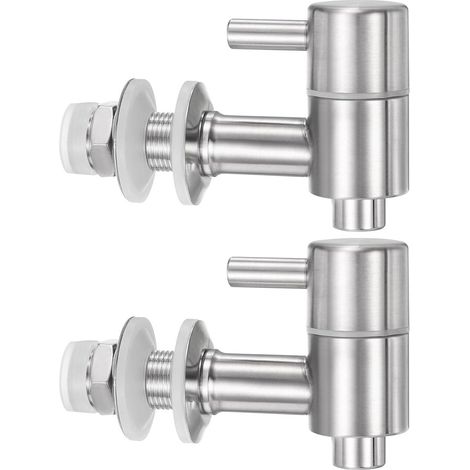 Lot de 2 robinets pour distributeur de boissons, robinets distributeurs d'eau et de limonade, pour fontaines à boissons et récipients, argentés (1/4)