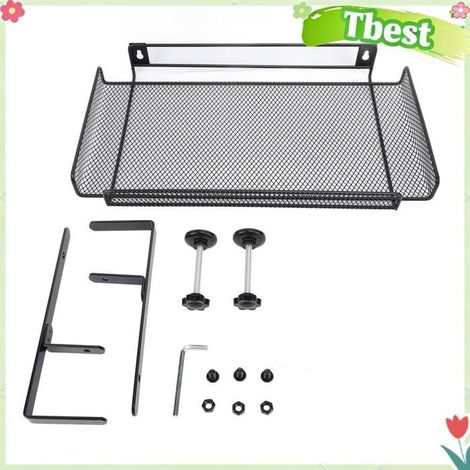 Tbest Sous le panier de bureau Organisateur sous le bureau, pince sur étagère de rangement, panier, plateau meuble rangement Noire (1/5)