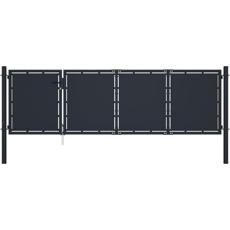 Gartentor Stahl 350 x 75 cm Anthrazit vidaXL299698