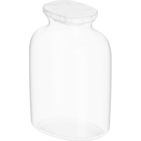 Carafe en verre Verre mat/givré, couvercle en marbre Carafe à eau de 1 l pour eau gazeuse et eau du robinet normale Complément parfait à tous les robinets filtrants ou système de boisson (1/5)
