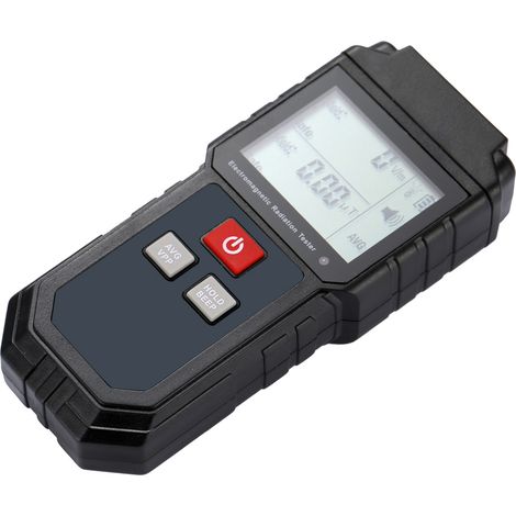 KKmoon Testeur de rayonnement électromagnétique numérique portable avec écran LCD, dosimètre de champ électrique et magnétique, alarme sonore et lumineuse. (1/5)