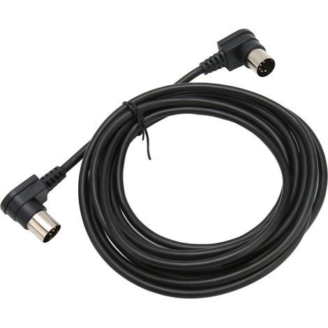 Câble DIN coudé à 5 broches (5 broches) mâle-mâle, câble audio MIDI coudé à 90° pour caméra de surveillance TV, 3 m / 9,8 pi (1/5)