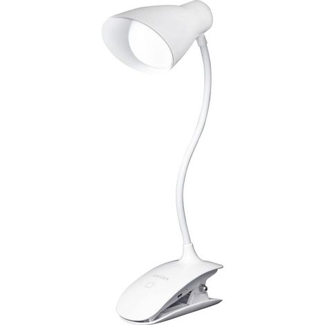 Lampe Lecture, Rechargeable Liseuse Lampe en 3 Mode Luminosité, Commande tactile, 5500-6000k Clip cou réglable Lampe livre lecture, Lampes clips Lecture Nocturne Voyages Blanc (1/5)