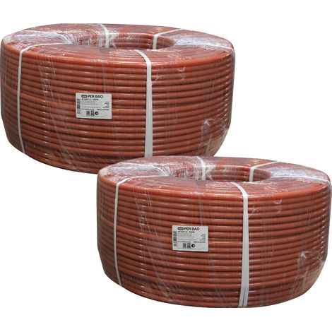 Blansol – Lot de 2 couronnes de 500 mètres de tube PER BAO nu Ø16 rouge – Barrière anti-oxygène pour installations de chauffage – Diamètre 16mm (1/3)