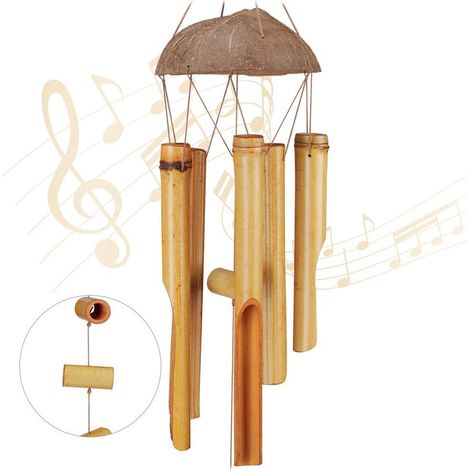 Carillon éolien en bambou et en bois, résistant aux intempéries, pour balcon ou jardin, son agréable, décoration Feng Shui (1/5)