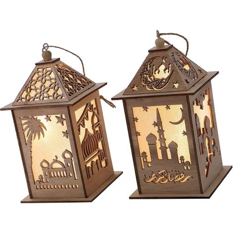 de 2 guirlandes lumineuses en bois pour fêtes musulmanes (1/5)