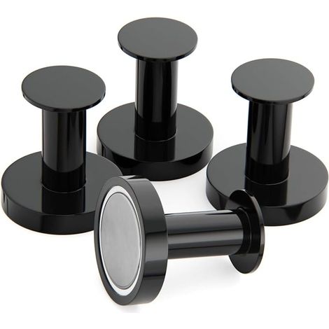 Magnetic Coat Rack for Hanging Coats and Bags, Black Wall Hooks, Coat Rack for Door with Metal Magnet (Black) (1/4)