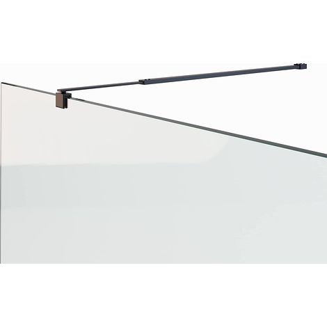 Moments of Glass Barra estabilizadora / barandilla para Paredes de Ducha e de Walk in de 6mm - 10mm ajustable de 73-121 cm Barra de estabilizadora 23BM Negra (1/5)