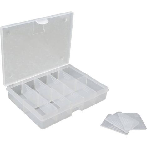 VISO O100 - SCATOLA PORTAOGGETTI IN PLASTICA TRASPARENTE, 8 DIVISORI ESTRAIBILI (1/3)