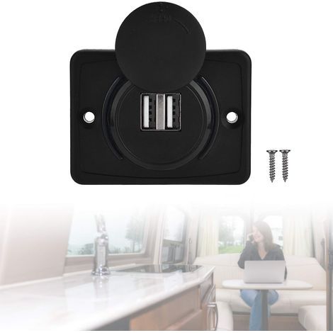 – Versenkte 12-V-USB-Kfz-Buchse – Duales 2-Port-Ladegerät (3,1 A) – Wasserdichtes Gehäuse – Digitale LED-Anzeige – 12–24 V kompatibel (1/5)