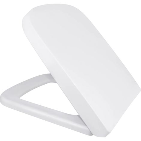 Abattant de toilette carré avec mécanisme de fermeture amortie et système de démontage rapide. Abattant hygiénique en matériau antibactérien et résistant aux rayures, installation facile. Couleur : bl (1/5)