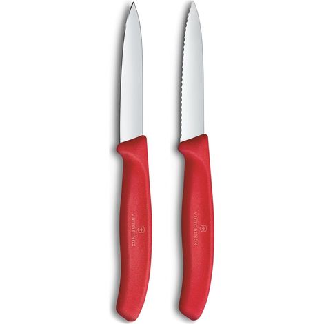 Swiss Classic Lot de 2 Couteaux à Légumes et Tomates, Rouge (1/5)